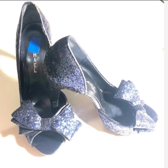 💙Michael Shannon “Lolita” Blue Sparkle Bow Heels - Picture 3 of 11